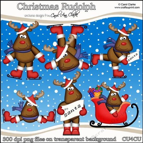 Christmas Rudolph - CU4CU Digital Clip Art Set