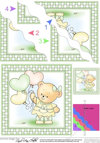 Hunney Bear Rosie has Pretty Balloons - Wavey Corner Stacker