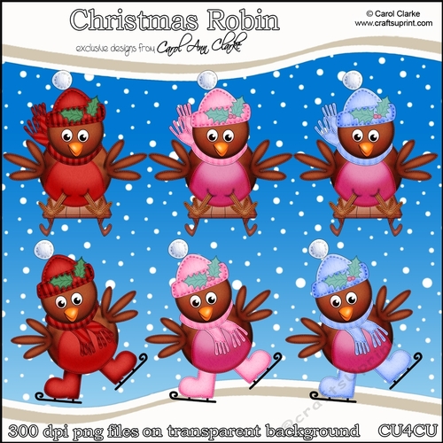 Christmas Robin - CU4CU Digital Clip Art Set
