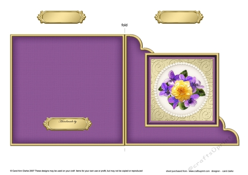 Flowers and Pearls - Cut and Fold Corner Card   