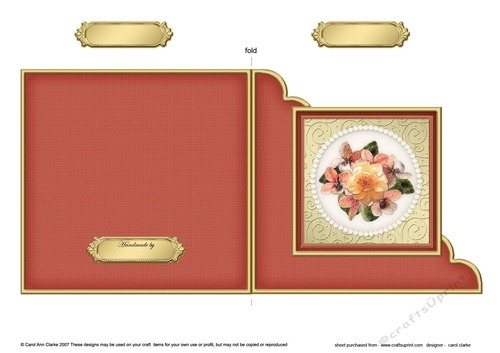 Flowers and Pearls - Cut and Fold Corner Card   