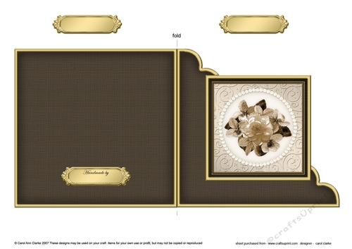 Flowers and Pearls - Cut and Fold Corner Card   