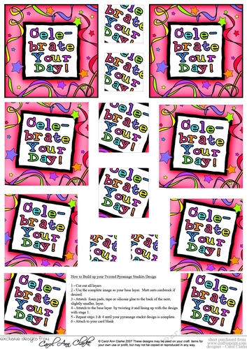 Celebrate Your Day - Twisted Pyramage sheet