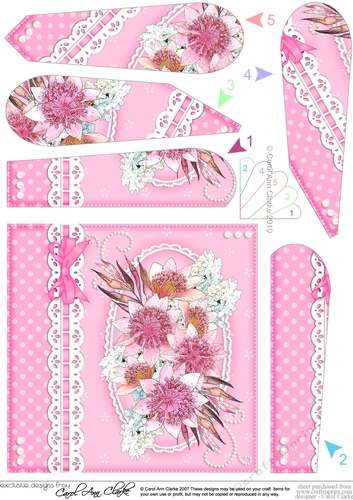 A Touch of Elegance Flowers, Lace & Pearls Fan Pyramage Topper