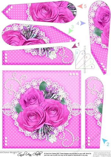 A Touch of Elegance Flowers, Lace & Pearls Fan Pyramage Topper