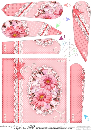 A Touch of Elegance Flowers, Lace & Pearls Fan Pyramage Topper