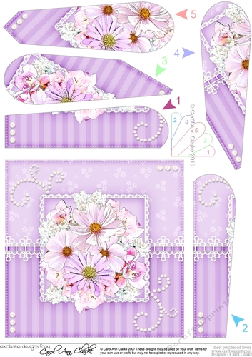A Touch of Elegance Flowers, Lace & Pearls Fan Pyramage Topper