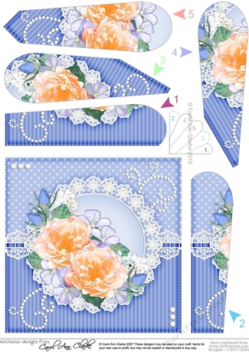 A Touch of Elegance Flowers, Lace & Pearls Fan Pyramage Topper