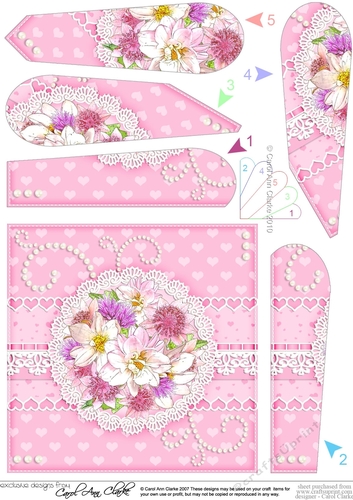 A Touch of Elegance Flowers, Lace & Pearls Fan Pyramage Topper