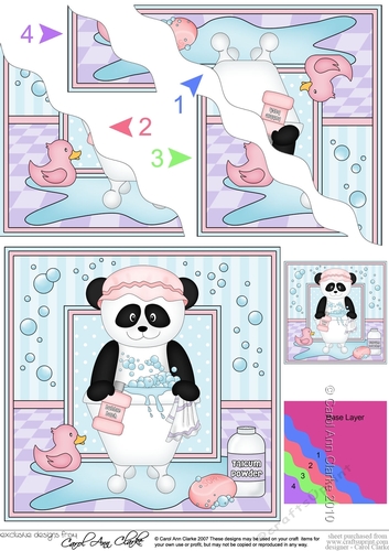 Cute Little Panda Bear -  Bathtub Buddies - Wavey Corner Stacker