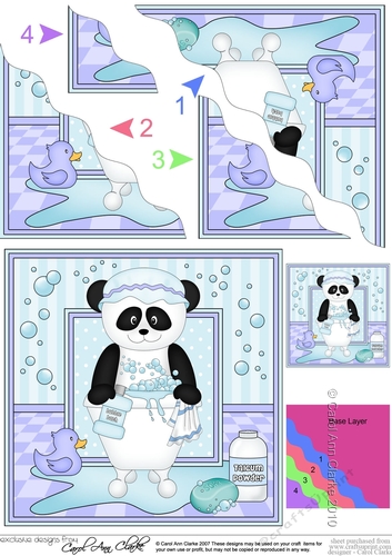 Cute Little Panda Bear -  Bathtub Buddies - Wavey Corner Stacker