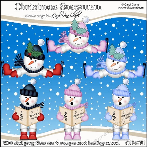 Christmas Snowman - CU4CU Digital Clip Art Set