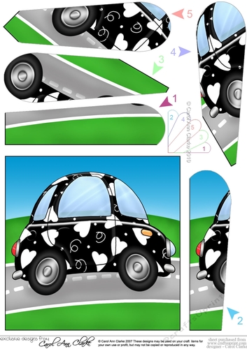Funky Love Bug Car - Fan Pyramage Topper