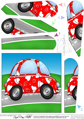 Funky Love Bug Car - Fan Pyramage Topper