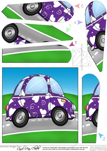 Funky Love Bug Car - Fan Pyramage Topper