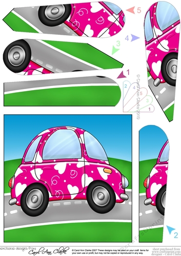 Funky Love Bug Car - Fan Pyramage Topper