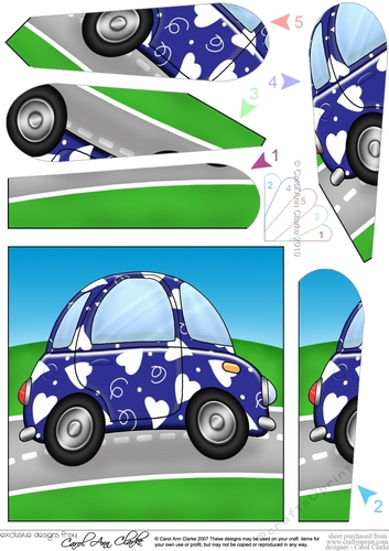 Funky Love Bug Car - Fan Pyramage Topper