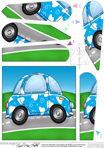 Funky Love Bug Car - Fan Pyramage Topper