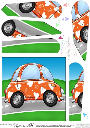 Funky Love Bug Car - Fan Pyramage Topper