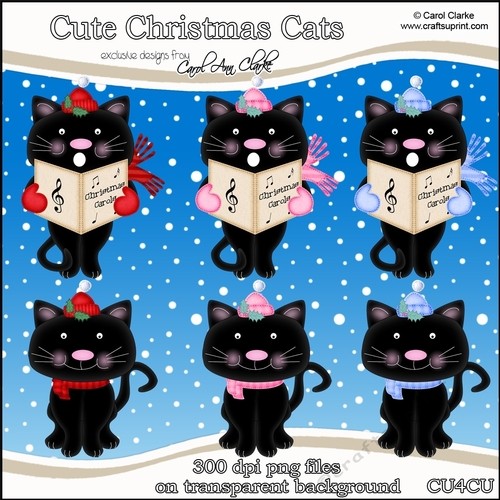 Cute Christmas Cats - CU4CU Digital Clip Art Set