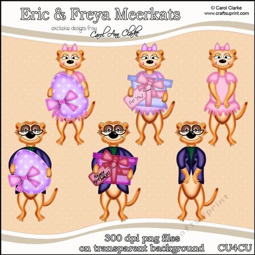 Eric & Freya Meerkats - CU4CU Digital Clip Art Set