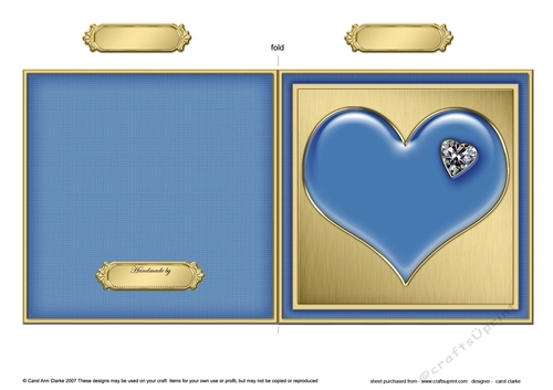 Romantic Enamel Heart - Cut and Fold Card 
