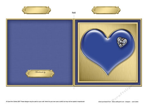 Romantic Enamel Heart - Cut and Fold Card 