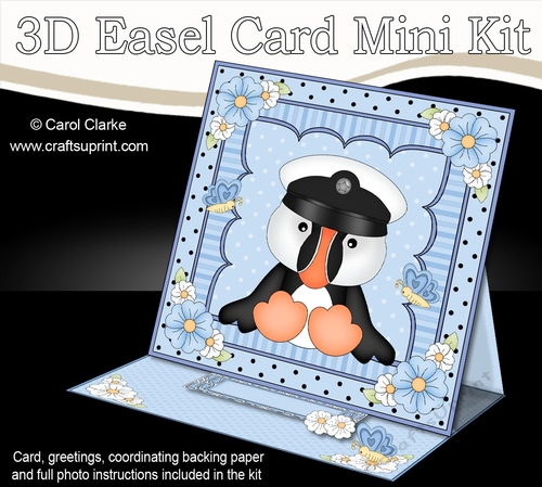 3D Easel Card Mini Kit - Cute Little Puffin