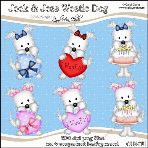 Jock & Jess Westie Dog - CU4CU Digital Clip Art Set