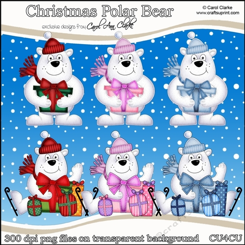Christmas Polar bears - CU4CU Digital Clip Art Set