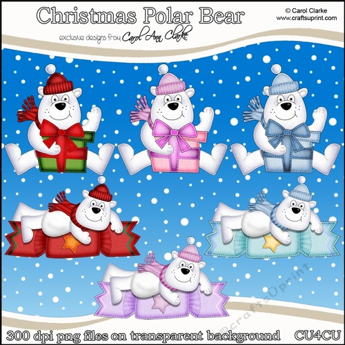 Christmas Polar bears - CU4CU Digital Clip Art Set