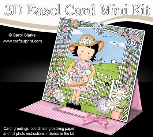 3D Easel Card Mini Kit - Cute Garden Girlz - Roz