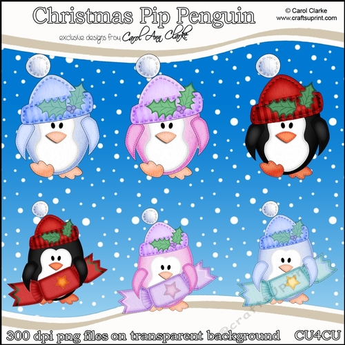 Christmas Pip Penguin - CU4CU Digital Clip Art Set