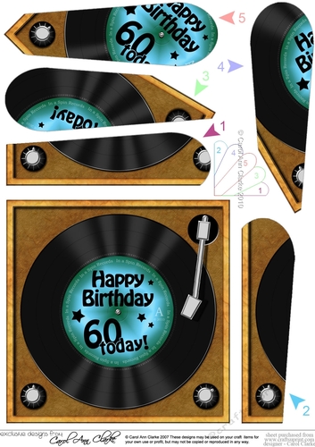 Happy Birthday 60 Today! Vinyl Record - Fan Pyramage Topper