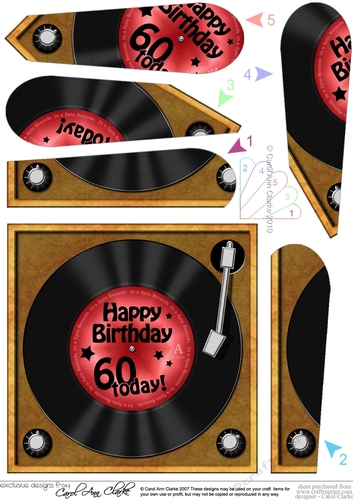 Happy Birthday 60 Today! Vinyl Record - Fan Pyramage Topper