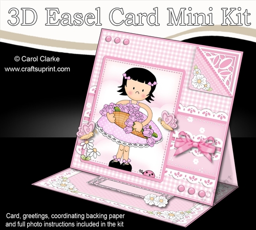 3D Easel Card Mini Kit - Pretty in Pink - Cute Girlz