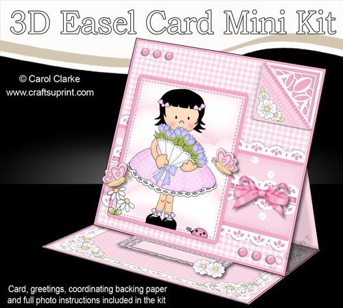 3D Easel Card Mini Kit - Pretty in Pink - Cute Girlz