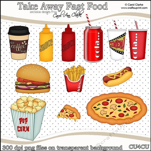 Take Away Fast Food - CU4CU Digital Clip Art Set