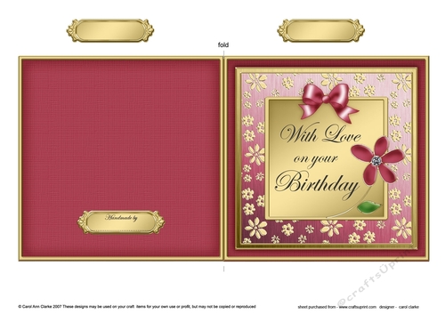 Floral Elegance Birthday - Cut and Fold Card  