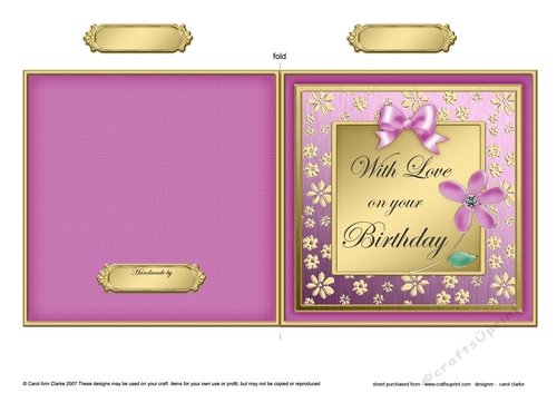 Floral Elegance Birthday - Cut and Fold Card  