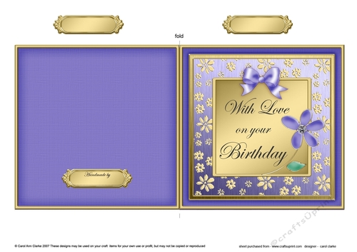 Floral Elegance Birthday - Cut and Fold Card  