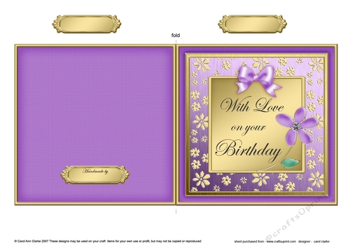 Floral Elegance Birthday - Cut and Fold Card  