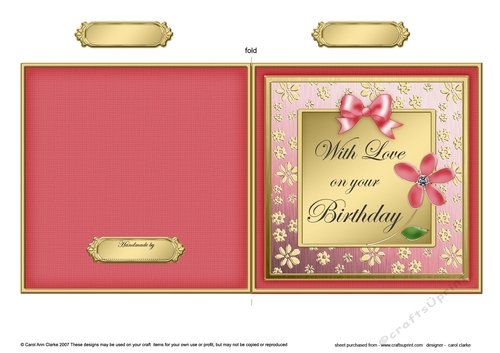 Floral Elegance Birthday - Cut and Fold Card  