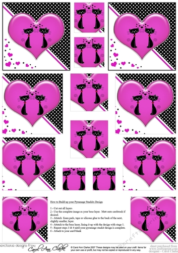 Kool Kats Purrfect Love - Pyramage sheet