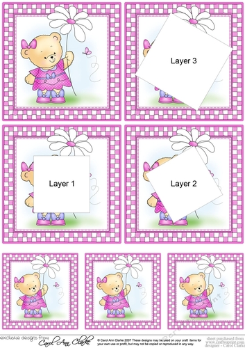 Hunney Bear Rosie has a Flower  - Twisted Tunnel Topper