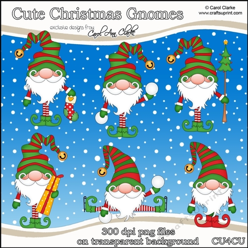 Cute Christmas Gnomes - CU4CU Digital Clip Art Set
