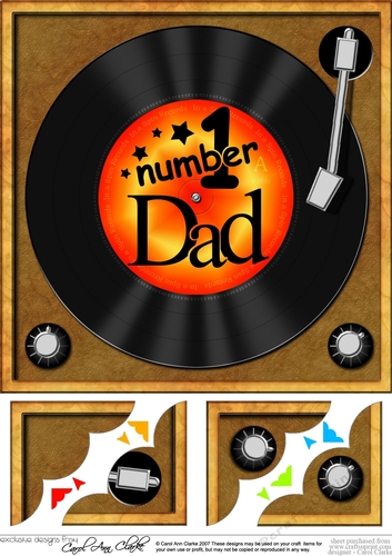 Number 1 Dad Record  - 8 x 8 Scalloped Corner Topper 