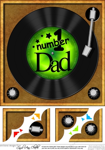 Number 1 Dad Record  - 8 x 8 Scalloped Corner Topper 