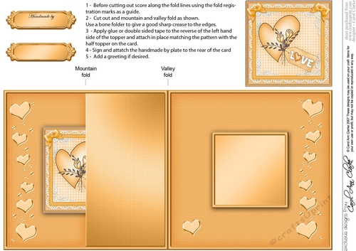 Romantic Love Heart - No-Hole Fold Back Card