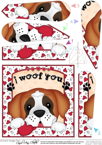 Fan Pyramage Topper - Love, Romance, Valentine- Little St Bernard Dog